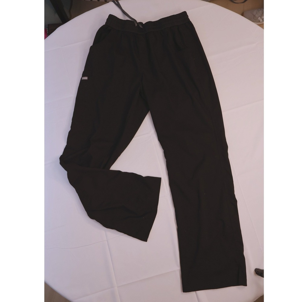 Comenii Mens Scrub Pants Black Size XL Elastic Drawstring Waist Cargo Pockets